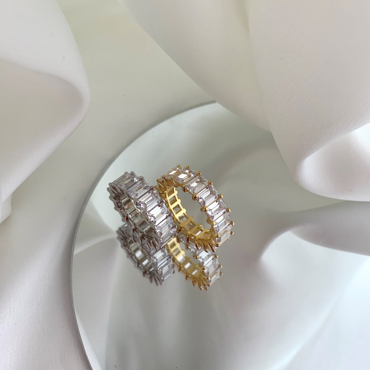 Gold Grace Emerald Cut Eternity band